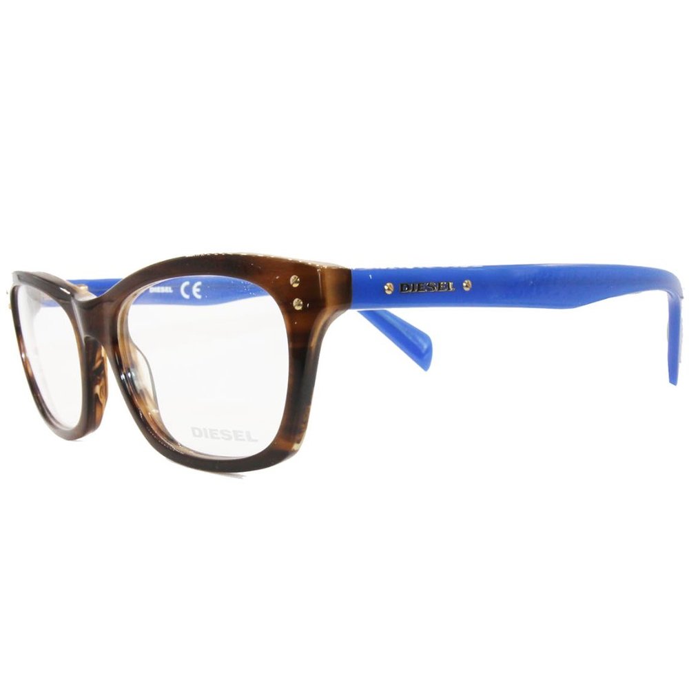 NEW DIESEL DL5073 050 53-17-140 HAVANA BLUE UNISEX EYEGLASSES